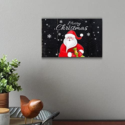 Sign da família Férias de inverno Natal Criança personalizada decoração de casa de fazenda 8x12in Feliz Natal Papai Noel