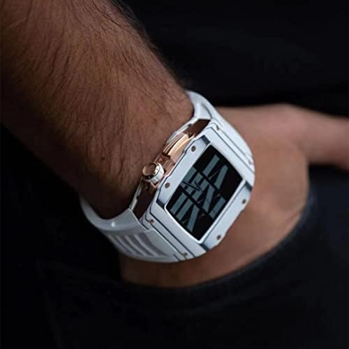 Kit mod de estilo esportivo de fibra de carbono Aemall para Apple Watch Series 8 45mm Correia leve para Iwatch 7 6 SE 5 4 Série