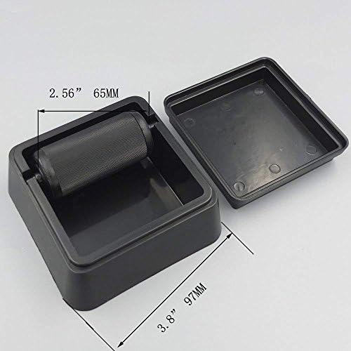 Zhongjiuyuan 2 peças preto plástico de couro DIY Caixa de aplicação de rolos de corante de borda superior de borda superior de borda