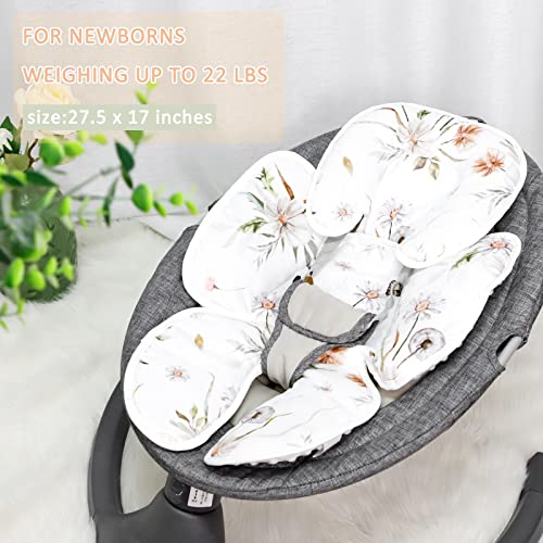 Inserção de assento infantil e cobertor de bebê floral para meninas, cobertor de berço que quente super macio e suporte da