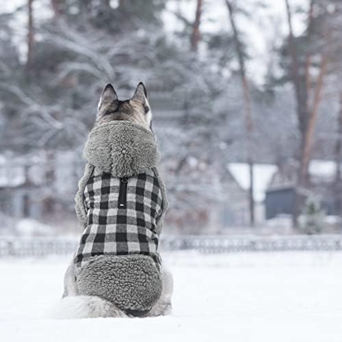 Casacos de cachorro reversíveis para o inverno - roupas de cachorro pequenas com capuz destacável, jaqueta de cachorro reflexiva