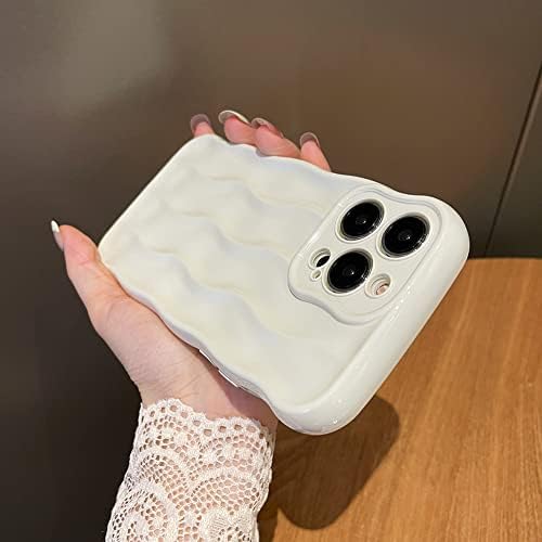 Mzelq Compatível com iPhone 14 Pro Max Case de luxo Planejamento de água Ripple Pattern Cober