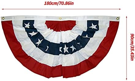 Jdefeg American Fan Stripes Fan Stripes Pleated Print American Patriod Flag Título dos EUA com Decoração de Canvas American