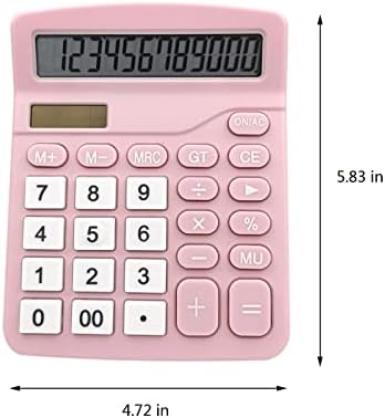 Calculadora calculadora de mesa portátil de potência dupla com 12 dígitos LCD Display LCD Botões sensíveis e grandes para estudantes e crianças