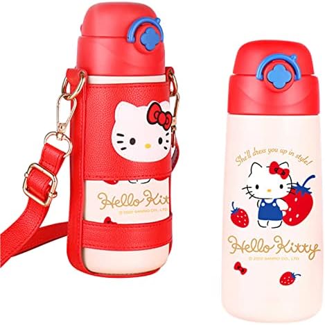 Delícias todos os dias Hello Kitty Aço inoxidável garrafa de água isolada com saco branco 500ml