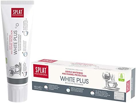 Crega dental profissional Splat White Plus. Branqueamento seguro e proteção do esmalte.