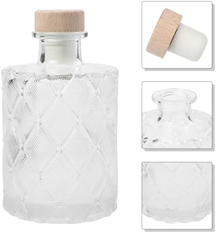 Recipiente de armazenamento de vidro de 2pcs de 2pcs com tampas de cortiça 200 ml de cabeceira aromaterapia jarra de aromaterapia