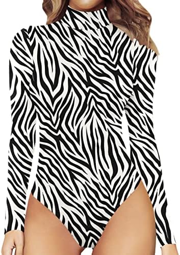 Off Shopsuit -macacão feminino feminino Mock Turtle Neck Sexy Mumpsuit conjuntos de camisa de manga longa para mulheres
