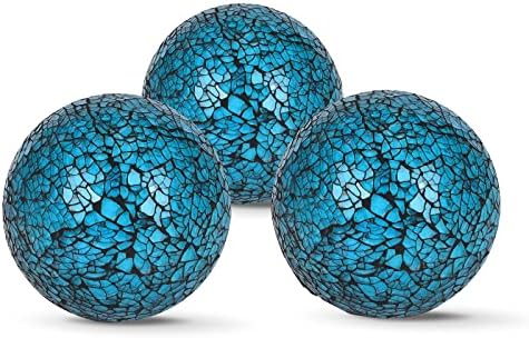 Hiziwimi 3pcs 9cm/3,54 polegadas Mosaic Ball Conjunto de bola central bolas de bola de vidro gradiente de mosaico,