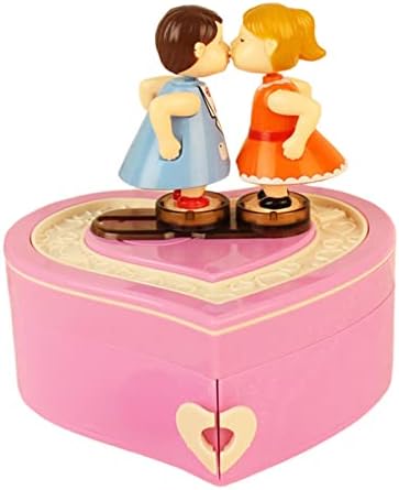 Ovast Creative Casy Music Box Musical Romantic Mechanical Jewelry Box Clockwork for Decoration Party Home Centerpipe Day Dia dos Namorados Presente, Pink