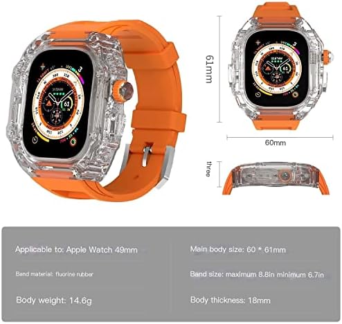 WSCEBCK para Apple Watch Band 8 Ultra 49mm Watch Band Transparent Case