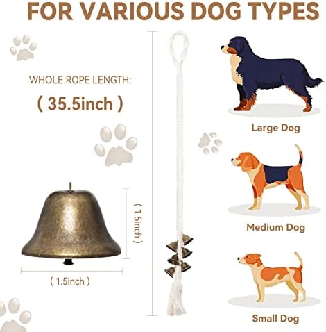 Campainha de cão de Zenhagu para treinamento com penico, 2 pcs cães de cachorro para treinamento, sinos para maçaneta