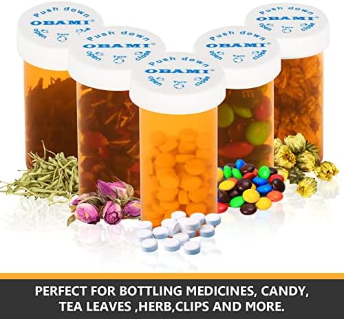 Garrafas de comprimidos de medicina plástica com tampas resistentes a crianças - empurre e gire - frasco de prescrição,