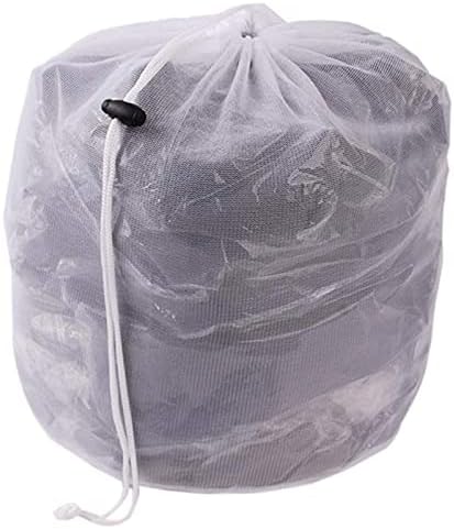 Bolsa de lavanderia de malha LIXFDJ, sacos de lavagem de malha fina, bolsa de lavagem branca, bolsa de lavanderia de cordão,