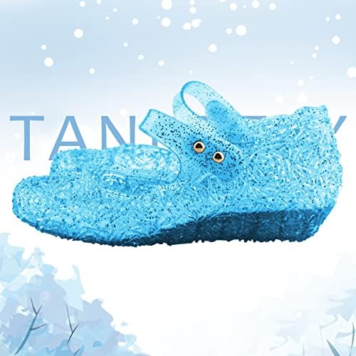 Tandefly Frozen Inspirado Elsa Flats Mary Jane Party Sapatos de cosplay, sandálias de princesa da rainha da neve para garotinhas,