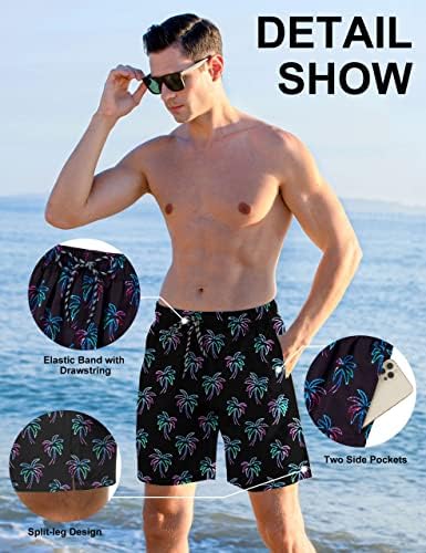 Cozople masculino, troncos com revestimento de compressão, shorts de natação de 7 polegadas de maiô seco seco Anti -Chafe Boardshorts