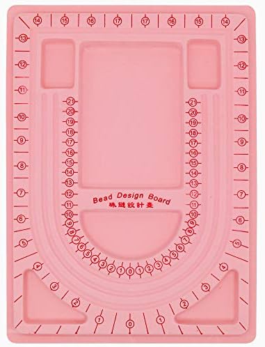 Placa de contas rosa H&W com rebanho, 9,5 por 12,9 polegadas, Designer de breading de bandeja DIY Ferramenta para