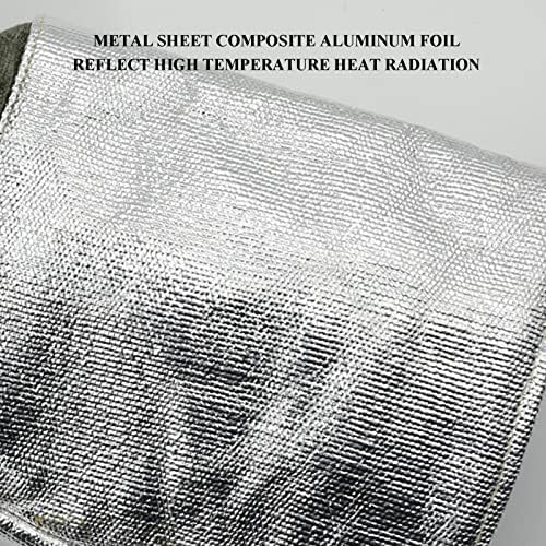 Qffl fibra de alumínio de fibra de carbono luvas de alta temperatura resistentes, 1000 ℃ luvas de isolamento, luvas de trabalho