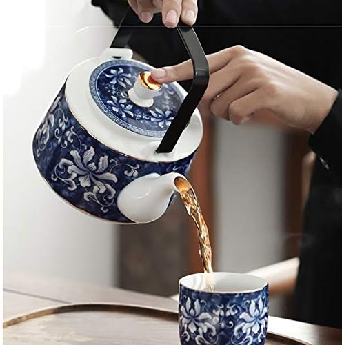 Twdyc 7pcs de porcelana artesanal colorido de kung fu conjunto de chá zen teasetas de saúde de grande capacidade Tule de chá de chá de chá e xícaras de café