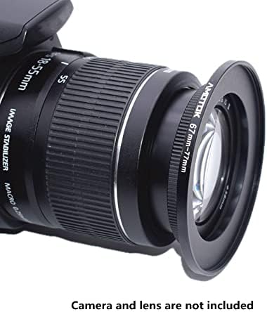 Lente de 67 mm a 77 mm Adaptador de lentes da câmera, anel de anel de anel de phop-up de 67 a 77 mm, compatível com todos os 77 mm de acessório de filtro