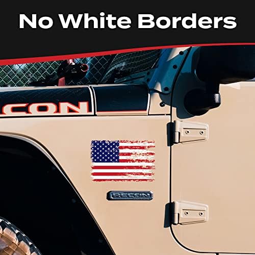 Decalque de bandeira americana Stickios - adesivo de bandeira americana esfarrapada para carros, caminhões e janelas - Decalque de bandeira patriótica feita nos EUA