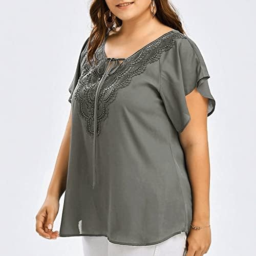 Camiseta Lisa Talla Grande para Mujer Blusa Holgada Verano 2023 Camisetas Manga Corta Cuello Redondo Ropa Para Mujer