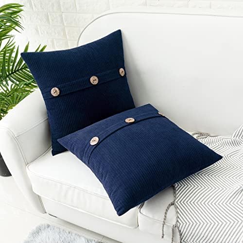 Hwy 50 azul azul marinho tampas de travesseiro de arremesso de 18x18 polegadas para sofá quarto de cama de cama, chenille macio calça