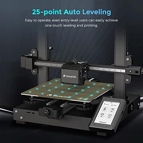 Impressora 3D da Voxelab Aquila D1, impressora 3D de nivelamento automático com nivelamento preciso de 25 pontos, guia linear do eixo XY, extrusor direto de dois pontos de metal trabalha com filamentos PLA/ABS/PETG/TPU, 9.25X9.25x9.84inch
