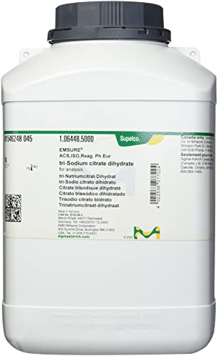 EMD Millipore 1.06448.5000 Reagente de di-hidrato de citrato de citrato em Tri-Sódio para análise, 5 kg