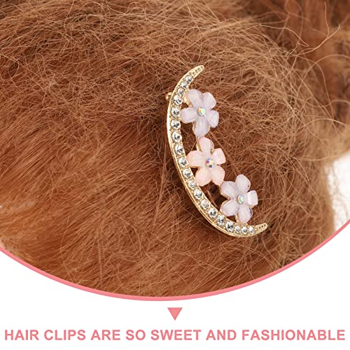 Kallory 4pcs clipes de cabelo de flor acrílica, strass borboleta bobby pino de cabelo floral barretas para mulheres meninas
