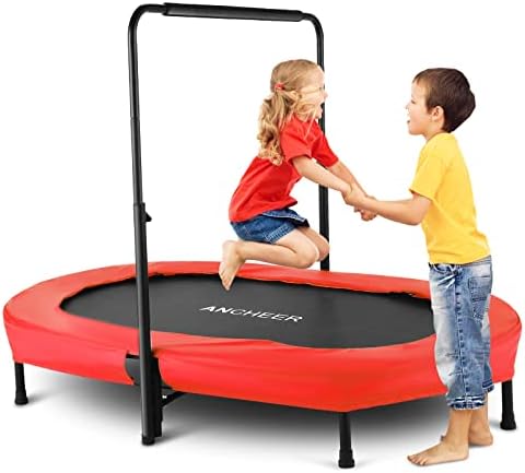 Ancheer mini trampolim para crianças criança com alça ajustável, trampolim de rebote dobrável para gêmeos-mãe-filho