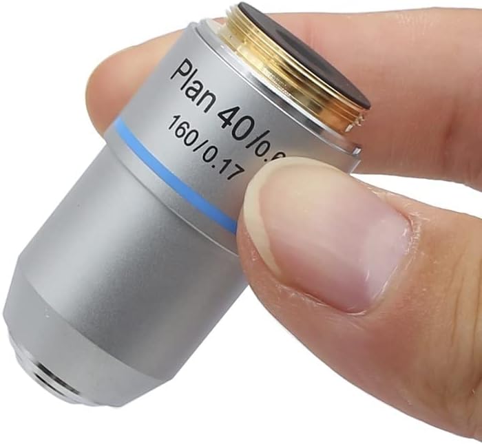 Acessórios para microscópio 4x 10x 20x 40x 60x 100x Microscópio biológico lente objetiva Laboratório Consumíveis