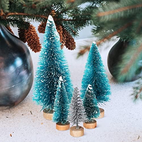ABAODAM 56PCS Árvores de Natal Mini Sisal Snow Frost Trees Ornadores de festa de Natal
