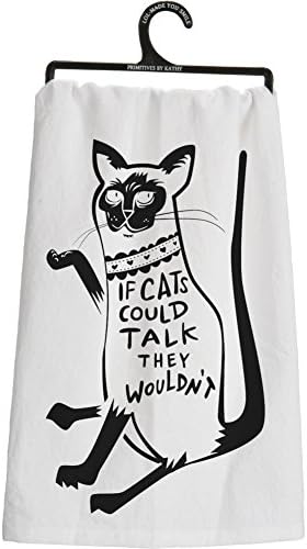 Primitves por Kathy Tea Toalha - Se os gatos pudessem conversar, eles não fariam