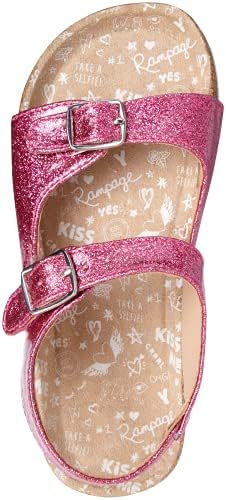 Sandálias para meninas de Rampage Criança - Glitter Aberto Sandálias com tiras duplas de fivela