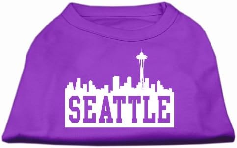 Seattle Skyline Screen Print Shirt Purple Med