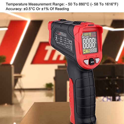 Termômetro de infravermelho digital 4 dígitos Exibir alta precisão Termômetro industrial Medição do termômetro industrial - 50 a 880 ° C