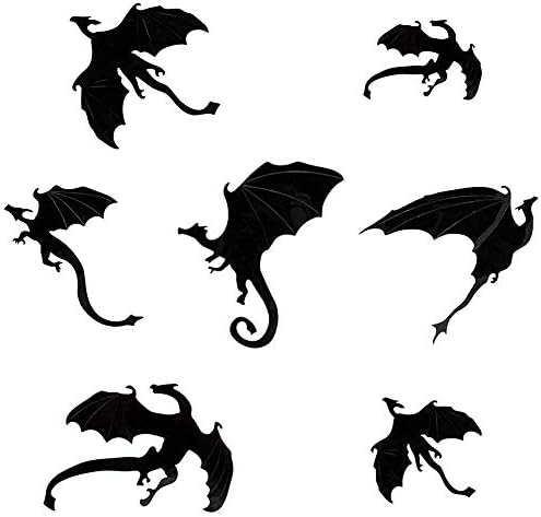 14 PCs 3d Dragão preto Decalques de parede, suprimentos de festa de Halloween DIY decoração de parede decoração de parede