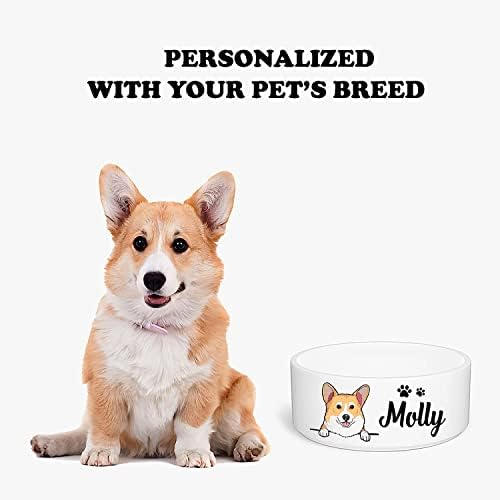 Tigela personalizada de nome de cão com impressão de pata, nome de estimação personalizado para dono de cachorro, tigela