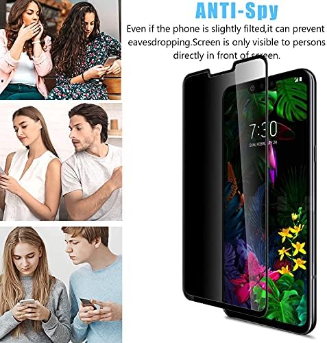 ANBZSIGN [2 pacote] LG G8 Thinq/LG G7 Thinq/LG G7 Protetor de tela de privacidade FIT, vidro temperado de dureza anti-spy 9H