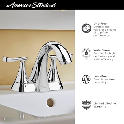 American Standard 7413201.002 Chatfield Centerset Banheiro Torneira, cromo polido