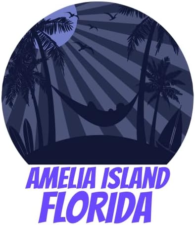 Amelia Island Florida Surfista Tropical Sea Férias Pacote de adesivos de praia
