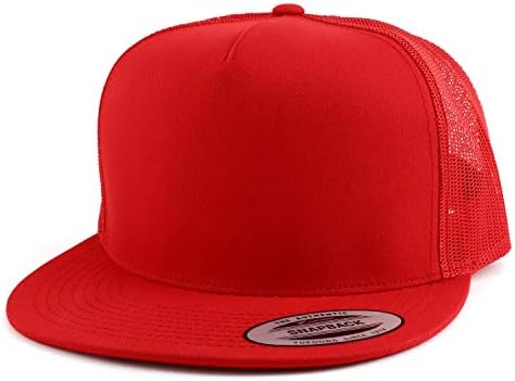 Trendy Apparel Shop Flexfit Oversize XXL em branco estruturado 5 painel Flatbill snapback malha tampa