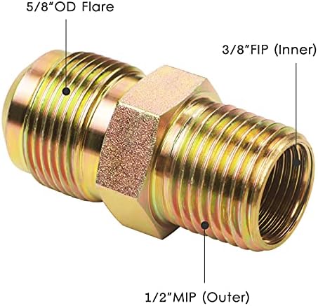 Excelfu Safety -Shield Gas Appliance Line Flexible Secer Gas Hose Connector Kit - 5/8 in. OD 1/2 in. Mip x 1/2 in.