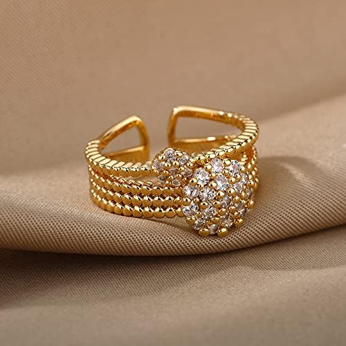 Oyalma Zircon Circle Open Rings for Women Crystal Gold Deding Charme Anel Ajuste Ajuste Casamento Valentim Jóias-89959