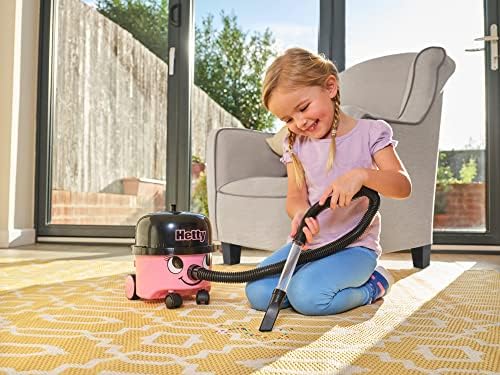 Casdon Hetty aspirador de aspirador | A aspirador de brinquedos rosa para crianças com mais de 3 anos | Olha e funciona