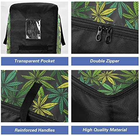 N/ A Bolsa de armazenamento de grande capacidade de grande capacidade - maconha para folhas de maconha Green Quilt Roupas Organizador Decoração de bagagem zíper da bolsa