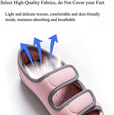 Sapatos diabéticos gycdwjh para masculino, sapatos diabéticos, chinelos de edema com sandálias de ponta aberta ajustáveis ​​para