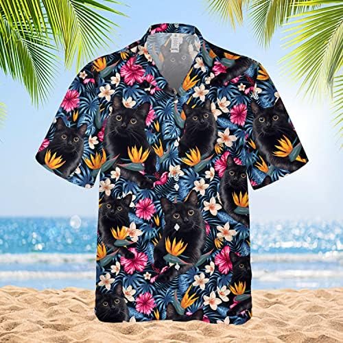 Camisas engraçadas de cavalo havaiano para homens mulheres, amor racha de cavalos havaiano verão de manga curta de manga curta de botão