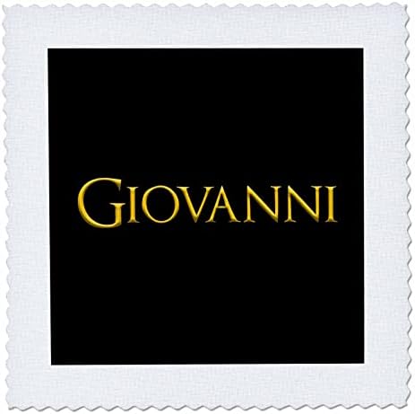 3drose Giovanni Nome do homem da moda na América. Amarelo no talismã negro - quadrados de colcha